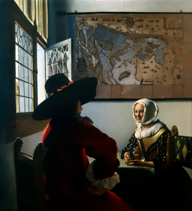 Malerei mit dem Titel "De Soldaat en het L…" von Zapta, Original-Kunstwerk, Öl Auf Keilrahmen aus Holz montiert