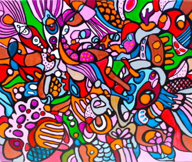 Painting titled "4. WIKIWIKI: Energe…" by Veera Zukova, Original Artwork, Acrylic