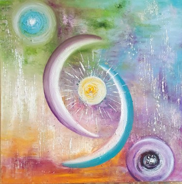 Peinture intitulée "Alignement" par Nathalie Jaulin, Œuvre d'art originale, Huile
