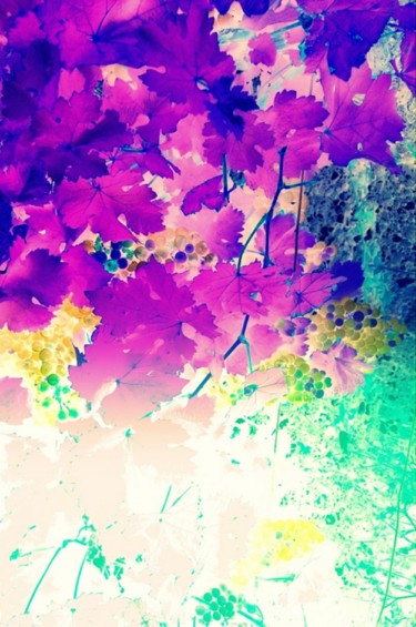 Photographie intitulée "vigne rouge" par Mysane, Œuvre d'art originale, Photographie manipulée