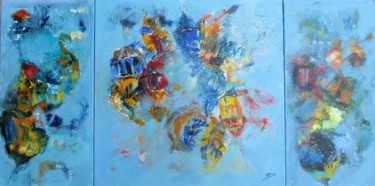 제목이 "Les lanternes I"인 미술작품 Navema로, 원작, 아크릴 나무 들것 프레임에 장착됨