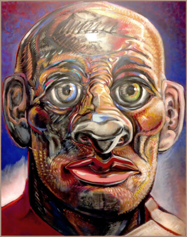 " Hébété... - Mon Légionnaire " - Série COMMOTIONS n•7 Painting titled "" Hébété... - Mon L…" by Grégory Dreyfus, Original Artwork, Acrylic Mounted on Wood Stretcher frame