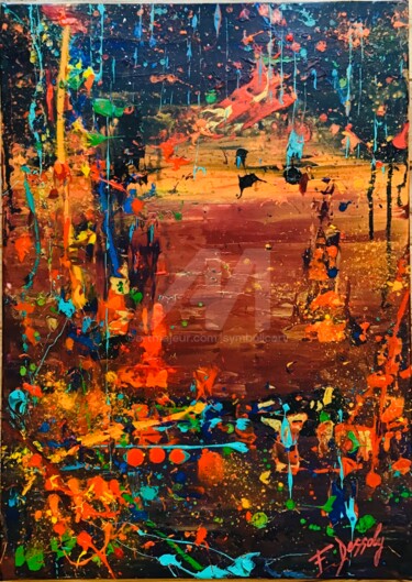 Peinture intitulée "Rain" par Fabien Dessoly (Symbolic Art BZH), Œuvre d'art originale, Acrylique Monté sur Châssis en bois