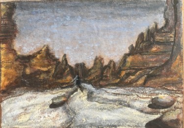 Dessin intitulée "Désert blanc" par Victoria, Œuvre d'art originale, Pastel