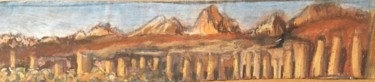 Dessin intitulée "Sables et ocres" par Victoria, Œuvre d'art originale, Pastel