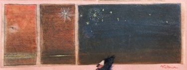 Dessin intitulée "Étoiles du désert" par Victoria, Œuvre d'art originale, Pastel