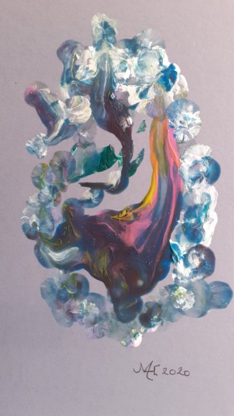 Schilderij getiteld "Little one 4" door Marianne Huizinga, Origineel Kunstwerk, Acryl