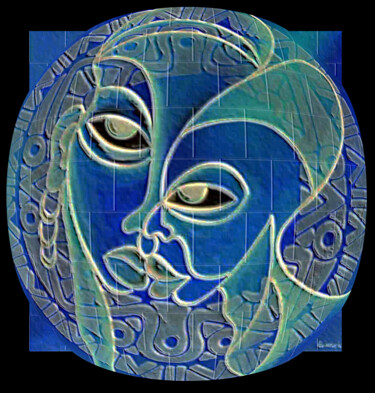 Printmaking titled "rostos de áfrica----" by Antonio Guimaraes, Original Artwork, Embossing