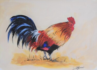 绘画 标题为“coq - acrylique sur…” 由Patricia Giroldini Hyvernat, 原创艺术品, 丙烯