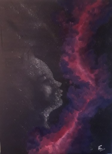 Peinture intitulée "l'éveille de l'ange" par Fabien Lheuillier, Œuvre d'art originale, Huile