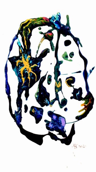 Schilderij getiteld "Comets" door Marianne Huizinga, Origineel Kunstwerk, Acryl