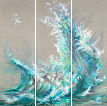 Peinture intitulée "L'eau échevelée" par Emmanuelle Vroelant, Œuvre d'art originale, Acrylique