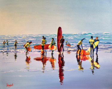 Oil painting - Conquering the Ocean Painting titled "Oil painting - Conq…" by Lena Shugart, Original Artwork, Oil Mounted on Wood Stretcher frame