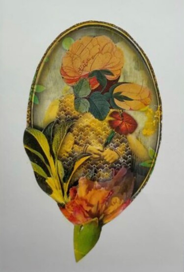 Collages intitulée "L'attrape coeur" par Catherine Jaq, Œuvre d'art originale, Collages