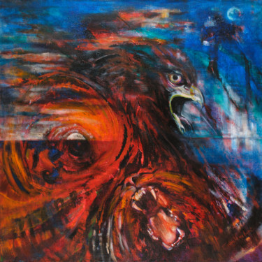 Malerei mit dem Titel "LACHEZ MOI" von Emmanuelle Vroelant, Original-Kunstwerk, Acryl Auf Keilrahmen aus Holz montiert