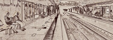Photographie intitulée "Baille métro" par Guillaume Vincent, Œuvre d'art originale, Photographie manipulée