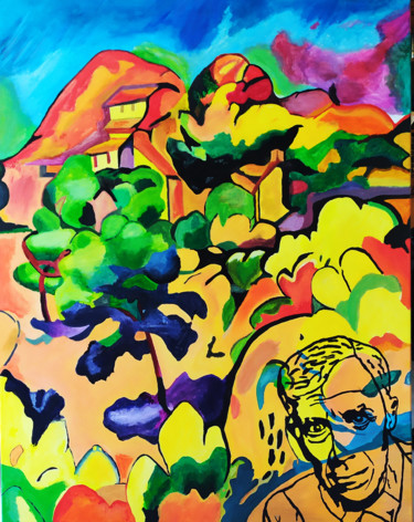 Painting titled "Oeuvre de Braque (C…" by Raymond (Herka) Koelblen, Original Artwork, Acrylic