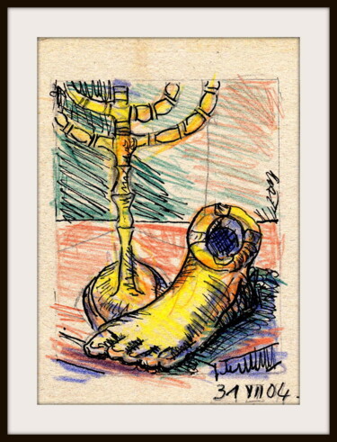 Dessin intitulée "Souvenir de la broc…" par Alain Lamy, Œuvre d'art originale, Encre