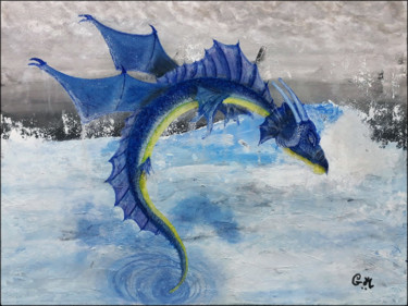 Peinture intitulée "#153 "Ryujin"" par Gwoo Milord, Œuvre d'art originale, Acrylique Monté sur Châssis en bois