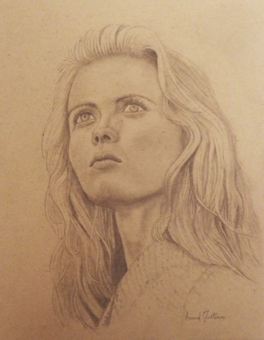 Drawing titled "Manon des sourcesv2" by Arnaud Montenon, Original Artwork, Pencil
