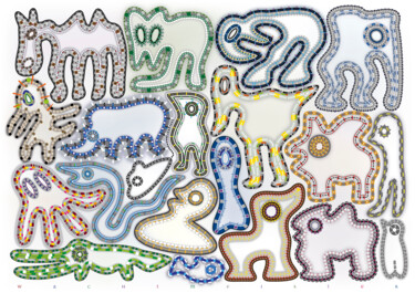数字艺术 标题为“Cave Zoo | Höhlenzoo” 由Bernd Wachtmeister, 原创艺术品, 2D数字工作