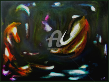 Peinture intitulée "Assis sur l'asphalte" par Gaëlle, Œuvre d'art originale, Huile Monté sur Châssis en bois