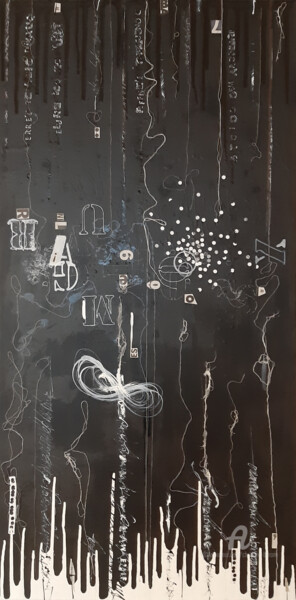 Collages titled "Ciel et terre" by Christine Barone, Original Artwork, Acrylic Mounted on Wood Stretcher frame