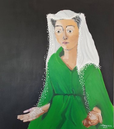 Pintura intitulada "A mulher de esferov…" por Sílvia Neto, Obras de arte originais, Acrílico