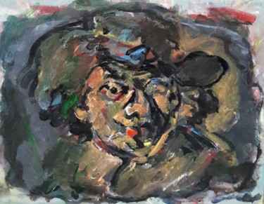 Painting titled "Rembrandt autoportr…" by Sam Keusseyan, Original Artwork, Acrylic