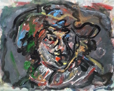 Painting titled "Rembrandt autoportr…" by Sam Keusseyan, Original Artwork, Acrylic