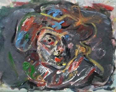 Painting titled "Rembrandt autoportr…" by Sam Keusseyan, Original Artwork, Acrylic