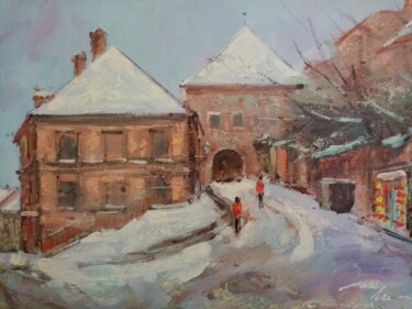 Zagreb The stone gates in winter acrylic painting on canvas Ζωγραφική με τίτλο "Zagreb The stone ga…" από Filip Petrovic, Αυθεντικά έργα τέχνης, Ακρυλικό