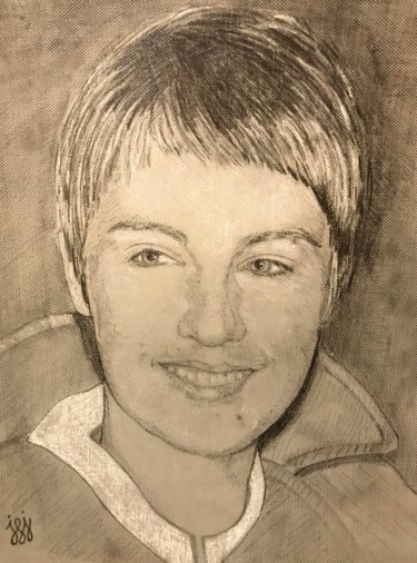 henriette a 26 ans Dessin intitulée "henriette a 26 ans" par Jean-Francois Jehl, Œuvre d'art originale, Crayon Monté sur Carton