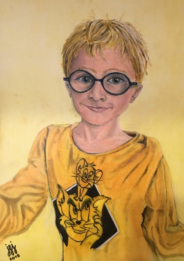 zachary Peinture intitulée "zachary" par Jean-Francois Jehl, Œuvre d'art originale, Huile Monté sur Carton