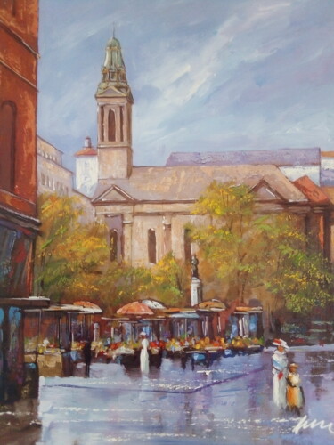 Zagreb Flower square acrylic painting on canvas 绘画 标题为“Zagreb Flower squar…” 由Filip Petrovic, 原创艺术品, 丙烯