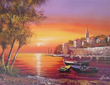 Krk island acrylic print painting on canvas 绘画 标题为“Krk island acrylic…” 由Filip Petrovic, 原创艺术品, 丙烯
