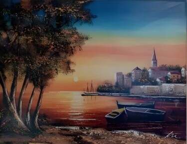Sunset in Krk island acrylic print painting on canvas 绘画 标题为“Sunset in Krk islan…” 由Filip Petrovic, 原创艺术品, 丙烯
