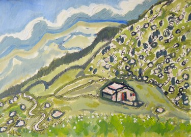 Peinture intitulée "La bergerie" par Nicolas Cavuoto, Œuvre d'art originale, Huile