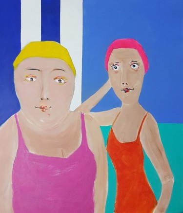 Pintura intitulada ""As Banhistas"" por Sílvia Neto, Obras de arte originais, Acrílico