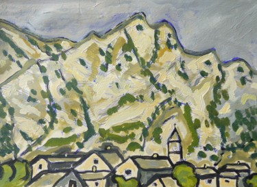 Crévoux (Hautes-Alpes) Peinture intitulée "Crévoux (Hautes-Alp…" par Nicolas Cavuoto, Œuvre d'art originale, Huile