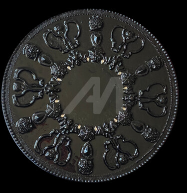 Peinture intitulée "Lune noire" par Mona Bessaa, Œuvre d'art originale, Acrylique