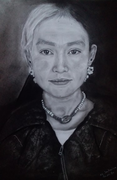 Drawing titled "Mientras pasa el ti…" by Soukaina El Idrissi, Original Artwork, Graphite