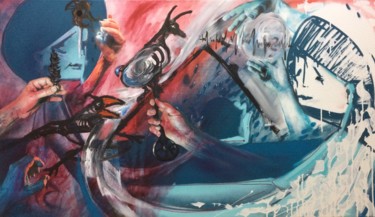 Peinture intitulée "Gedankenkreis #4" par Dagmar Ranft-Schinke / Rebel73 / Zone56, Œuvre d'art originale, Bombe aérosol