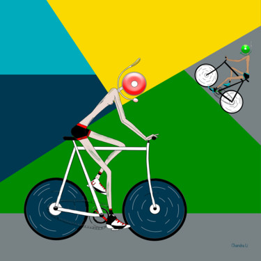 BIKE LI 数字艺术 标题为“BIKE LI” 由Elizaveta Khaustovich (Chandra Li), 原创艺术品, 数字油画