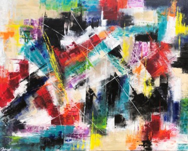 Painting titled "Sans titrey" by Hélène Dekoninck, Original Artwork, Acrylic Mounted on Wood Stretcher frame