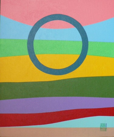 绘画 标题为“" Le cercle symbole…” 由Jacques Pinceloup, 原创艺术品, 丙烯 安装在纸板上