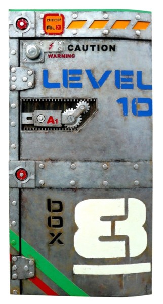 Sculpture intitulée "DOOR RACK LEVEL TEN" par Jerome Chauvin (JICE), Œuvre d'art originale, Acrylique