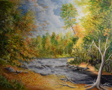 Peinture intitulée "L'arbre mort." par Gérard Jéhin, Œuvre d'art originale, Huile