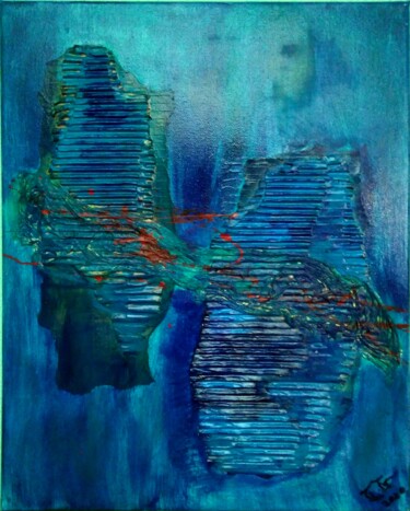 Painting titled "Blue Galaxy" by Burkhard Baier, Original Artwork, Acrylic