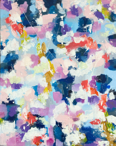 Schilderij getiteld "Colored snow" door Larisa Siverina, Origineel Kunstwerk, Acryl